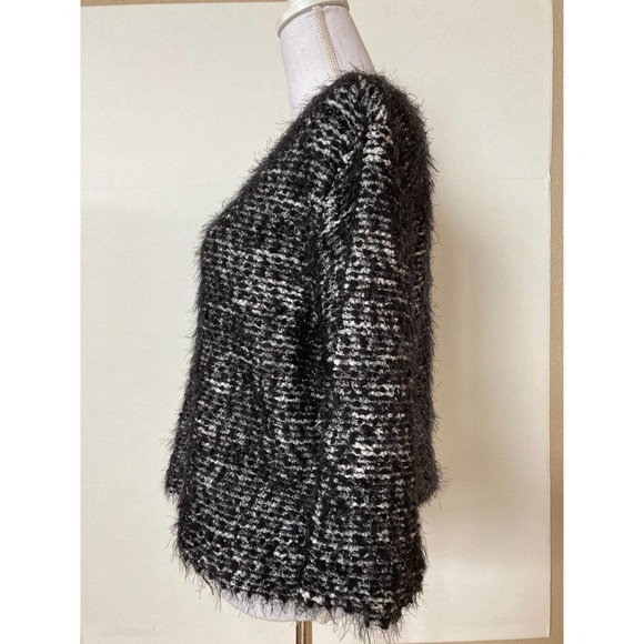 Vince Camuto Pullover Sweater Black Metallic Fringe Sz Medium M - Picture 4 of 7